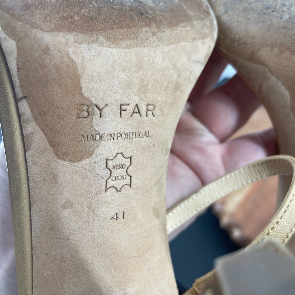 BY FAR Nayla heel Sandals Nude - Size 11 (EU 41) square toe strappy - Picture 4 of 8